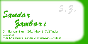sandor zambori business card